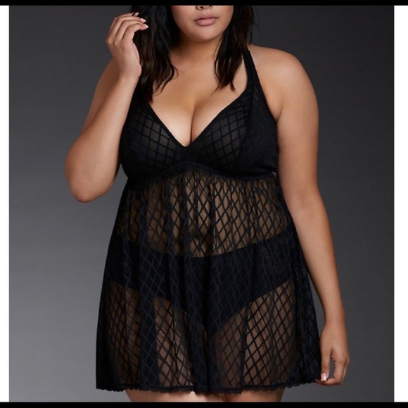 torrid Other - TORRID Babydoll Mesh Diamond Halter black teddy